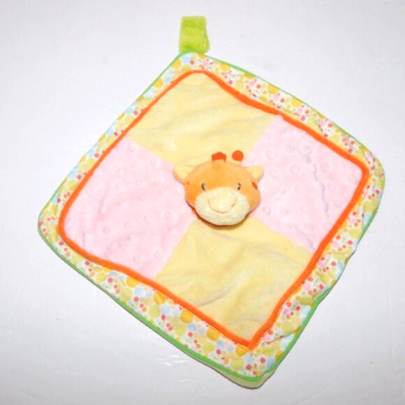 Russ Baby love to Learn Giraffe Plush Security Blanket Pacifier Holder Mirror - Picture 1 of 5